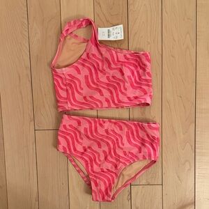 Crewcuts Coral and Rose Swirl Bikini Set